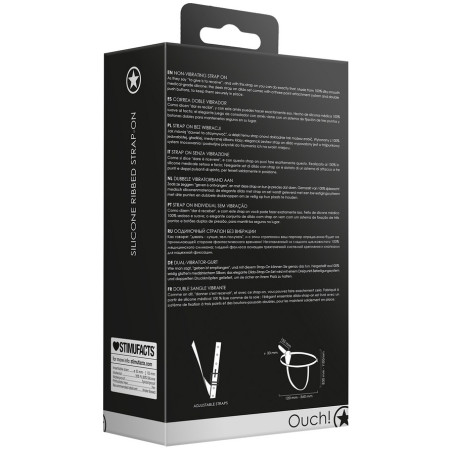 Gode Ceinture RIBBED 16 x 3.3cm Noir