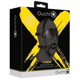 Bâillon Muselière avec Boule et Masque GAG XTREME Noir 2