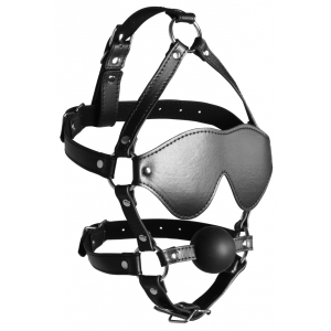 Bâillon Muselière avec Boule et Masque GAG XTREME Noir