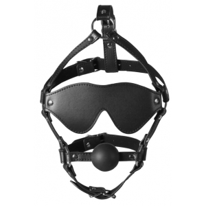 Bâillon Muselière avec Boule et Masque GAG XTREME Noir