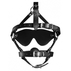 Bâillon Muselière avec Boule et Masque GAG XTREME Noir