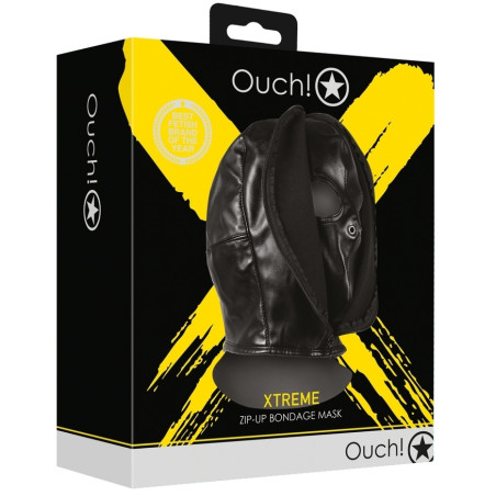 Cagoule Sm ZIP-UP BONDAGE de Ouch! Noire