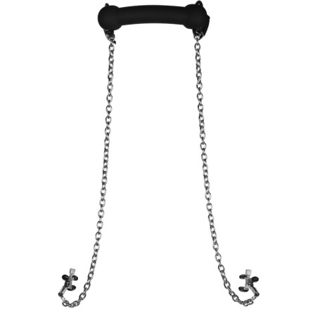 Bâillon Os avec Pinces pour les tétons NIPPLE GAG de Ouch!