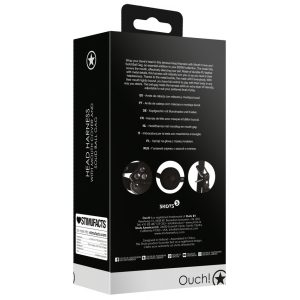 Muselière sm avec bâillon boule HEAD HARNESS de Ouch! Noire