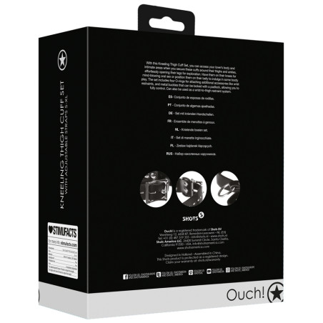 Menottes pour cuisses KNEELING CUFFS noires de Ouch!