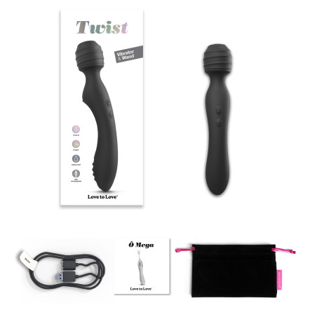 Wand TWIST 12 x 3.5cm Noir Love