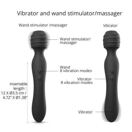 Wand TWIST 12 x 3.5cm Noir Love