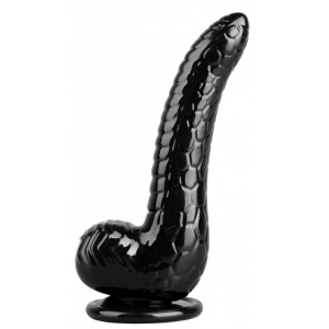 Gode noir COBRIS de 15 x 3.8 cm Texture Serpent