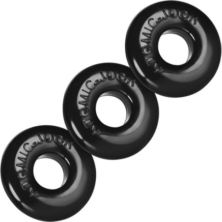 Pack de 3 mini cockrings Oxballs noirs pour serrer le sexe