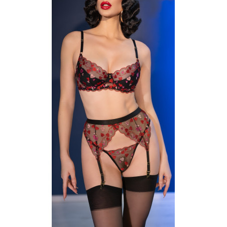Ensemble JULIETTA 4 Pièces Noir et Rouge