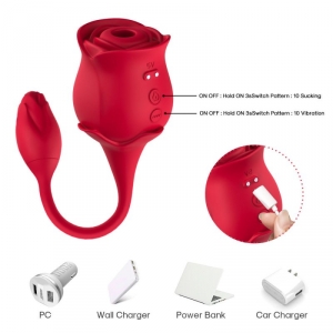 Double Stimulateur SUCKCLIT 6 x 3cm Rouge