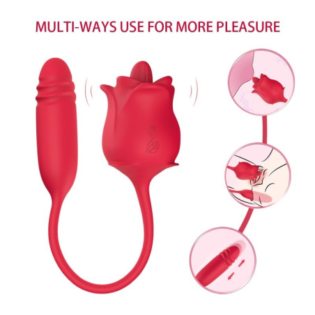 Double Stimulateur THRUSTLICK 12 x 3cm Noir