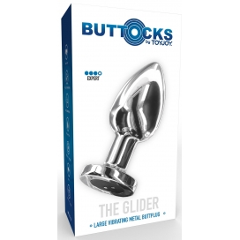 Plug vibrant en métal THE GLIDER L de Buttocks 2