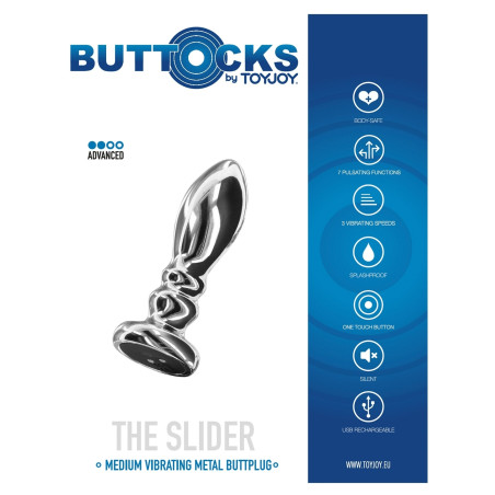 Plug vibrant en métal THE SLIDER M de Buttocks