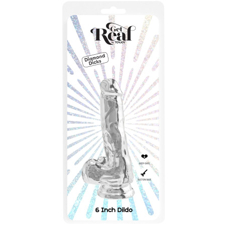Gode Réaliste DIAMOND DICK 13.5 x 3.7cm Transparent Toyjoy