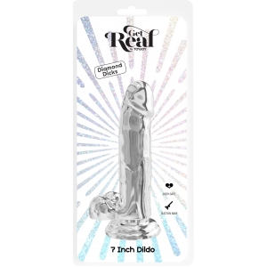 Gode Réaliste DIAMOND DICK 15.5 x 4cm Transparent Toyjoy