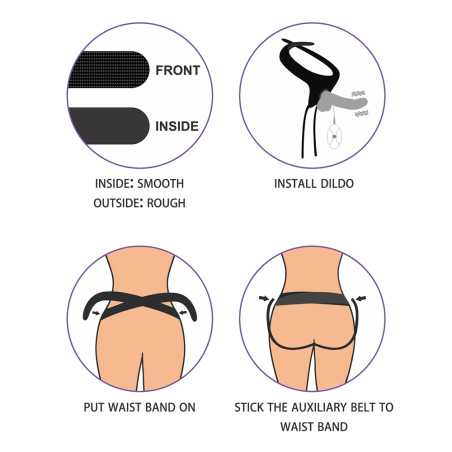 Gode ceinture vibrant EASY STRAP 15.5 cm Noir
