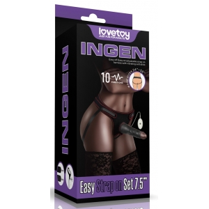 Gode ceinture vibrant EASY STRAP 15.5 cm Noir