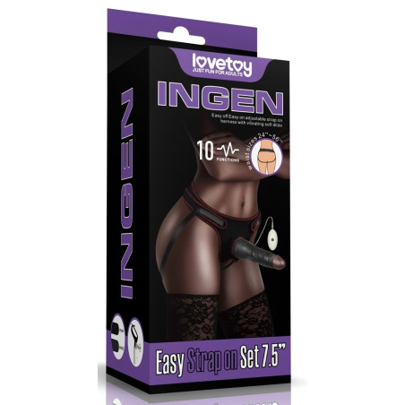 Gode ceinture vibrant EASY STRAP 15.5 cm Noir