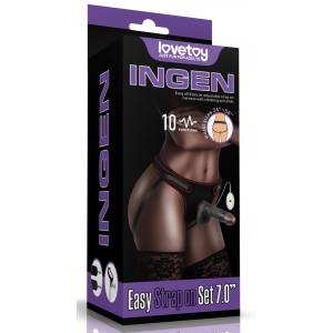 Gode Ceinture Vibrant EASY STRAP-ON 12 x 3.7 cm Marron Noir
