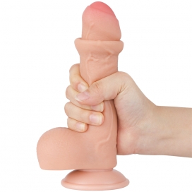 Gode réaliste avec Bourses SLIDING SKIN de lovetoy 12 cm