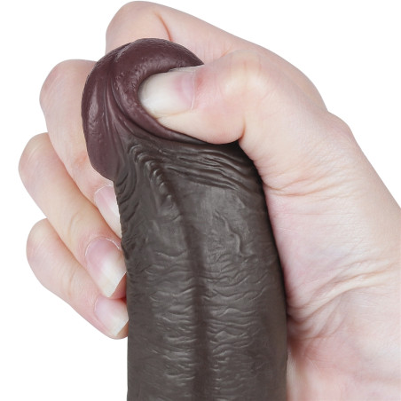 Gode Réaliste avec Bourses SLIDING SKIN 17 x 3.5cm Noir Lovetoy