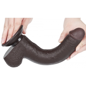 Gode Réaliste avec Bourses SLIDING SKIN 17 x 3.5cm Noir Lovetoy