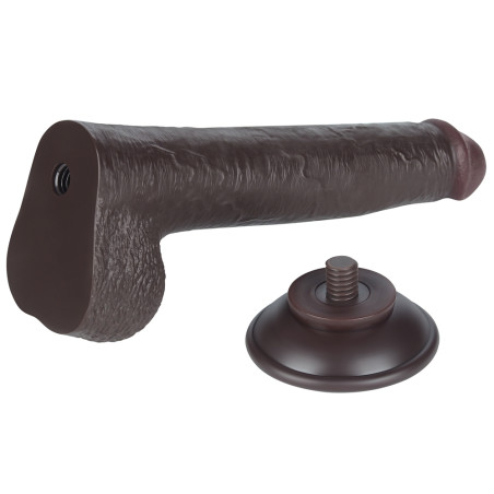 Gode Réaliste avec Bourses SLIDING SKIN 17 x 3.5cm Noir Lovetoy