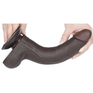 Gode Réaliste avec Bourses SLIDING SKIN 17 x 4cm Noir Lovetoy