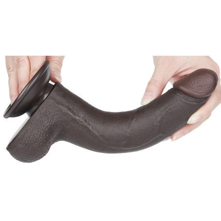 Gode Réaliste avec Bourses SLIDING SKIN 17 x 4cm Noir Lovetoy