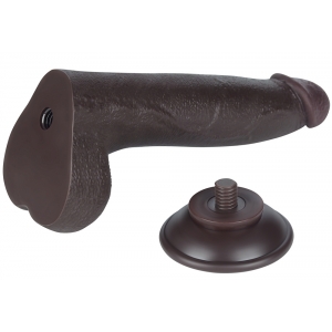 Gode Réaliste avec Bourses SLIDING SKIN 17 x 4cm Noir Lovetoy