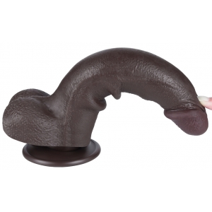 Gode Réaliste avec Bourses SLIDING SKIN 17 x 4cm Noir Lovetoy