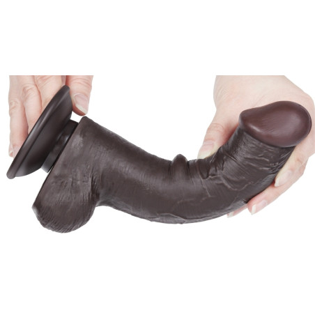 Gode Réaliste avec Bourses SLIDING SKIN 15 x 4.5cm Noir Lovetoy