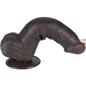 Gode Réaliste avec Bourses SLIDING SKIN 15 x 4.5cm Noir Lovetoy
