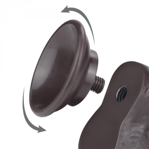 Gode réaliste avec Bourses SLIDING SKIN Noir 14.5 cm