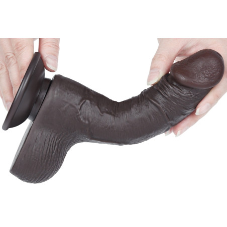 Gode réaliste noir avec bourses SLIDING SKIN de Lovetoy