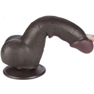 Gode Réaliste avec Bourses SLIDING SKIN 13 x 3.8cm Noir Lovetoy