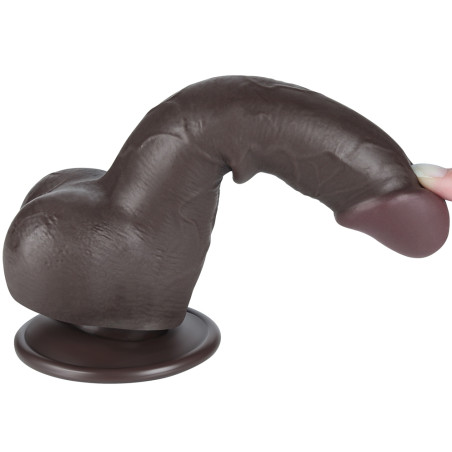 Gode Réaliste avec Bourses SLIDING SKIN 13 x 3.8cm Noir Lovetoy