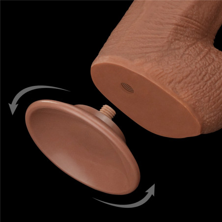 Gode Réaliste avec Bourses SLIDING SKIN 26 x 6cm Marron Lovetoy