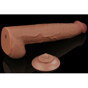 Gode Réaliste avec Bourses SLIDING SKIN 26 x 6cm Marron Lovetoy
