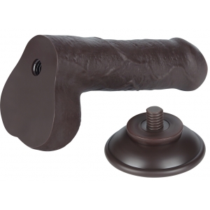 Gode réaliste avec Bourses SLIDING SKIN Noir 12 cm