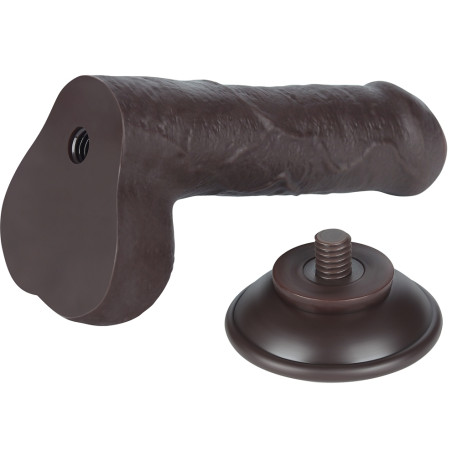 Gode réaliste avec Bourses SLIDING SKIN Noir 12 cm