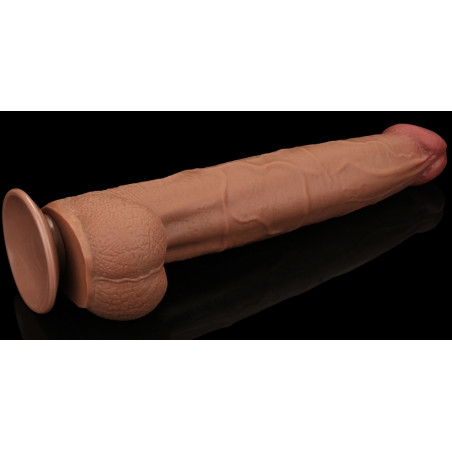 Gode Réaliste avec Bourses SLIDING SKIN 26 x 6cm Marron Lovetoy