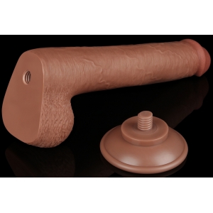 Gode Réaliste avec Bourses SLIDING SKIN 17 x 3.5cm Marron Lovetoy
