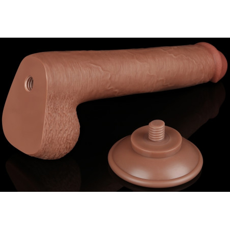 Gode Réaliste avec Bourses SLIDING SKIN 17 x 3.5cm Marron Lovetoy
