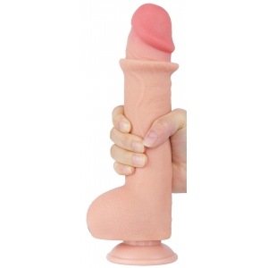 Gode Réaliste avec Bourses SLIDING SKIN 18 x 4.7cm