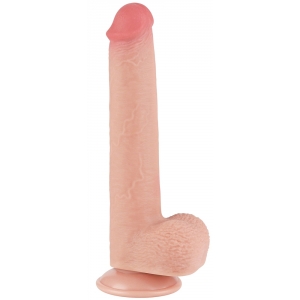 Gode Réaliste avec Bourses SLIDING SKIN 17 x 3.5cm