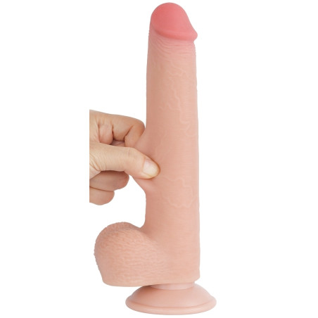 Gode Réaliste avec Bourses SLIDING SKIN 17 x 3.5cm