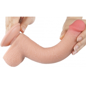 Gode Réaliste avec Bourses SLIDING SKIN 17 x 3.5cm