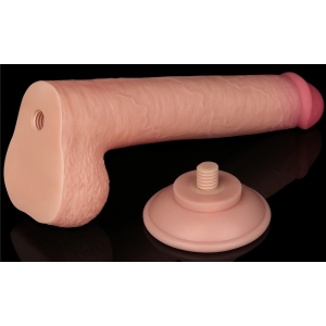 Gode Réaliste avec Bourses SLIDING SKIN 17 x 3.5cm
